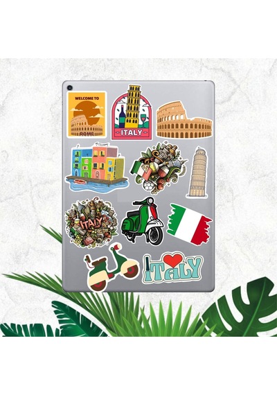 İtalya Temalı Sticker Seti Bullet Journal Sticker Defter Çıkartma Scrapbook Diğer