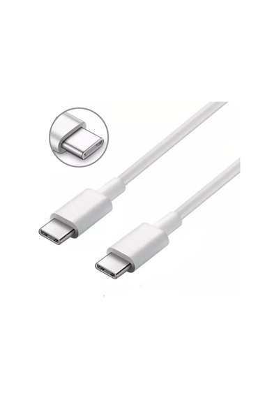 Type C To Type C Şarj Va Data Kablosu Usb C Beyaz Kablo 5m