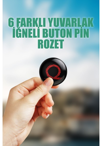 God Of War Kratos Video Oyun Bilgisayar Oyunu Çanta Süsü Rozet İğneli Buton Rozet Seti 6 Adet Çok Renkli