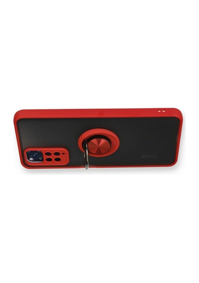 Newface - 850 - Xiaomi Redmi Note 11 Kılıf Montreal Yüzüklü Silikon Kapak - Ece-umay - - Kırmızı