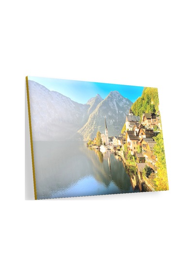 Cakasepetim Goisern Hallstättersee Avusturya Doğada Evler Görseli Ahşap Mdf Tablo