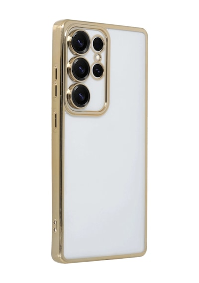 Samsung Uyumlu  Galaxy S25 Ultra Kılıf Razer Lensli Silikon - Gold