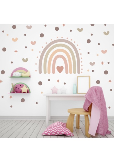 Pembe Gökkuşağı Duvar Sticker Diğer