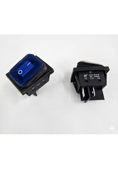 Anahtar Büyük On Off Mavi Işıklı 30a 220v Kcd2-201nw-bb 4 Pin