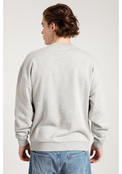 Jahr Marc Oversize Asit Yıkamalı Gri Erkek Sweatshirt Gri