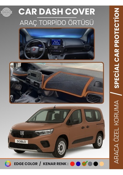 Fiat Doblo 2023+ Torpido Örtüsü Ön Göğüs Torpido Koruma Çatlamayı Engeller Tam Uyum Hızlı Montaj - 949 Stiloto