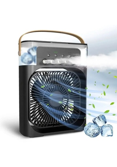 Taşınabilir 3 Farklı Mod Ayarlı 7 Farklı Led Işıklı Sulu Soğutmalı Taşınabilir Masaüstü Usb Fan Vantilatör 5224