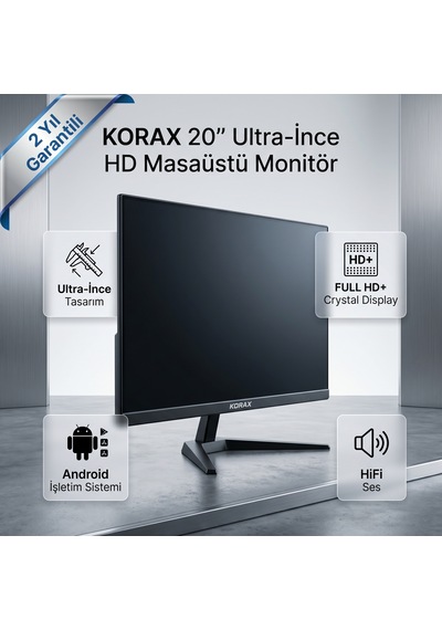 Korax 20 Inch" 1600x900 60hz Slim Bezel Led Masaüstü Monitör