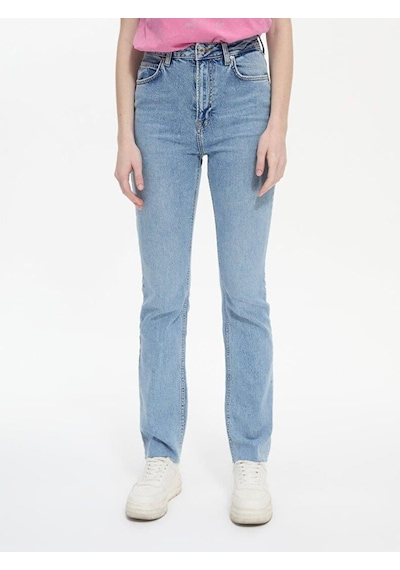 Ltb Betıana X Düz Paça Yüksek Bel Jean Pantolon 009516741556055241 Mavi Açık