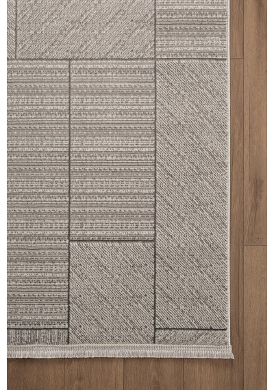 Quatro Qu015a Gri Halı Modern Desen Pamuk Taban Salon Halısı Yatak Odası Mutfak Koridor
