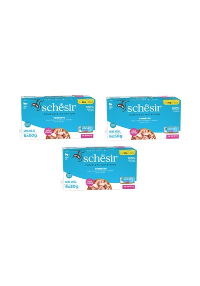 Schesir Ton Balıklı Tam Ve Dengeli Broth Multipack Kedi Konservesi 6 X 50 G 3 Lü Paket