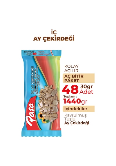 İşlenmiş İç Ay Çekirdeği 30 Gr X 48 Adet 1440 Gr