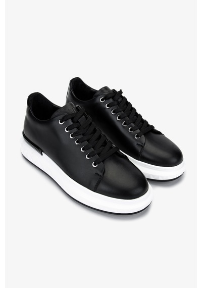 Valmenti Erkek Hakiki Deri Siyah Sneakers & Spor Ayakkabı 381 Val-19669 Erk Ayk Y25 Sıyah Siyah