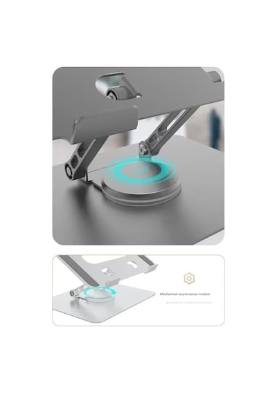 360 Derece Sonsuz Pozisyonda Dönebilen Katlanabilir Metal Alaşımlı Yükseklik Ve Açı Ayarlı Kaydırmaz Telefon Ve Tablet Standı Tablet Standı N03 1