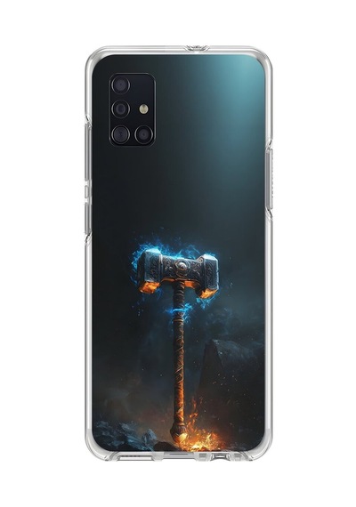 Samsung Galaxy A51 Uyumlu Şeffaf Kılıf Çekiç Tasarımlı