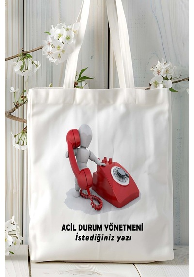 Art Hediye Acil Durum Yönetmeni Yöneticisi Baskılı Bez Omuz Çantası Kişiye Özel Model 5 Çok Renkli