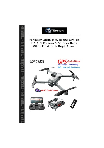 Premium 4drc M2s Drone Gps 4k Hd Çift Kamera 3 Batarya Uçan Cihaz Elektronik Kayıt Cihazı