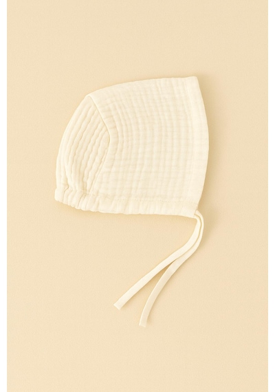 Heianmono 4 Katlı Müslin Yeni Doğan Set Hastane Çıkışı Alt Üst Takım-eldiven-şapka-üçgen Önlük Erkek-unisex Krem