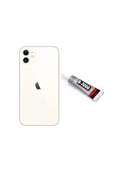 Apple iPhone Uyumlu 11 Arka Pil Kapağı Ve Yapıştırıcı Hediye B Beyaz