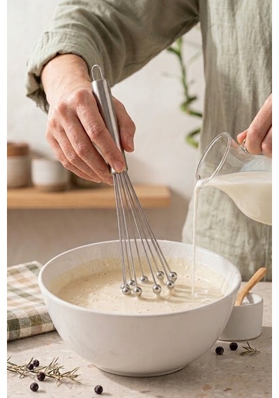 Ayarlanabilir Çelik Top Uçlu Yumurta Ve Krema Çırpıcı 25 Cm Diğer