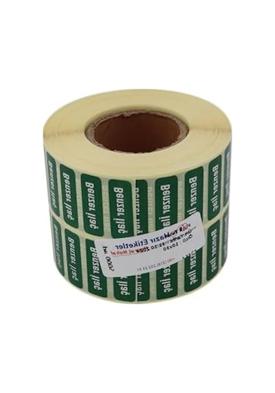 30mm X 10mm 5000 Adet Kuşe Rulo Etiket, Pratik Kullanım 124-Pembe
