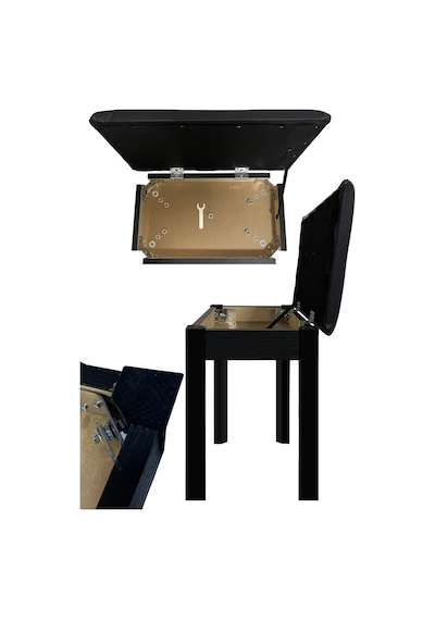 Midex TBX-144BK Gizli Bölmeli Piyano Taburesi Siyah (32x54x48)