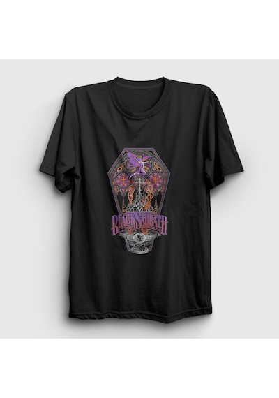 Presmono Unisex Coffin Black Sabbath T-shirt Siyah