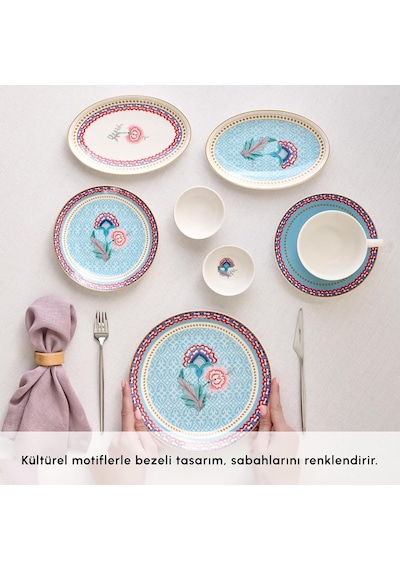 Spello Blue 26 Parça Kahvaltı Seti Rnd Çok Renkli