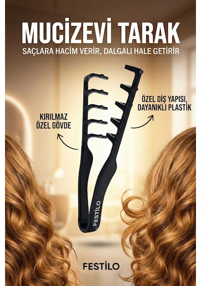 Mucizevi Hacim Ve Dalga Saç Şekillendirme Tarak Seti 4'lü Wax Ve Şekil Tarak Seti