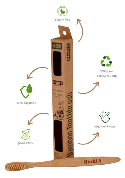 Bambu Diş Fırçası Medium 24 Adet Çevre Dostu Bpa Free - Bamboo Toothbrush