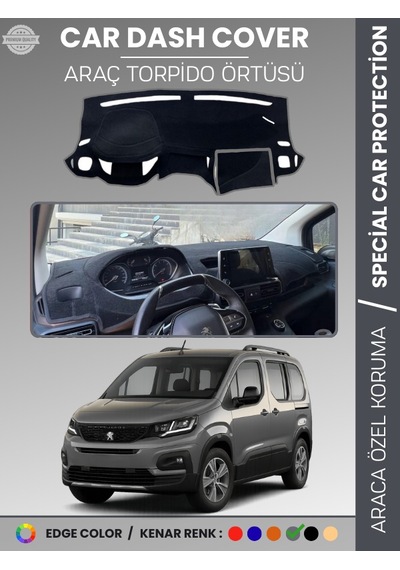 Peugeot Rifter 2018-2025 Torpido Örtüsü Ön Göğüs Koruma Torpido Koruma Tam Uyum Kaymaz Özel Kesim - 540 Stiloto