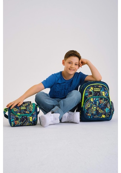 Coral High Kids Nefti Siyah Tamir Seti Desenli 3'lü Okul Çanta Seti Set0114417