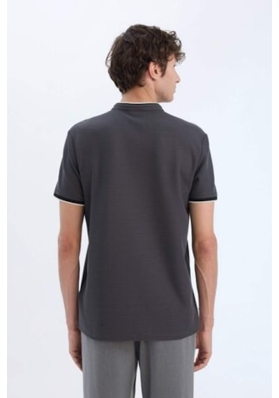 Defacto Slim Fit Dar Kesim Dik Yaka Dokulu Kısa Kollu Waffle Polo Tişört Z4262az25smar15 Antrasit