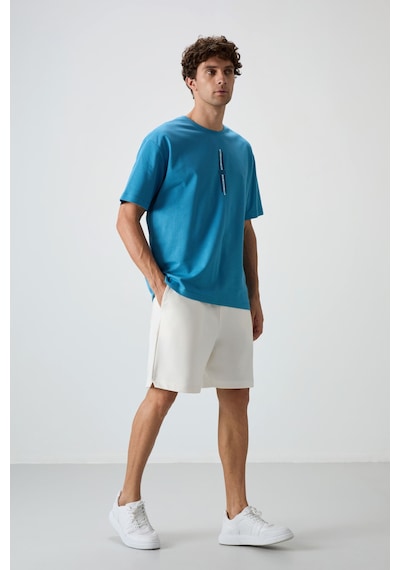 Air Jones Tommy Life Ekru Pamuklu Kalın Yumuşak Dokulu Comfort Fit Basic Erkek Şort - 81274 Ekru