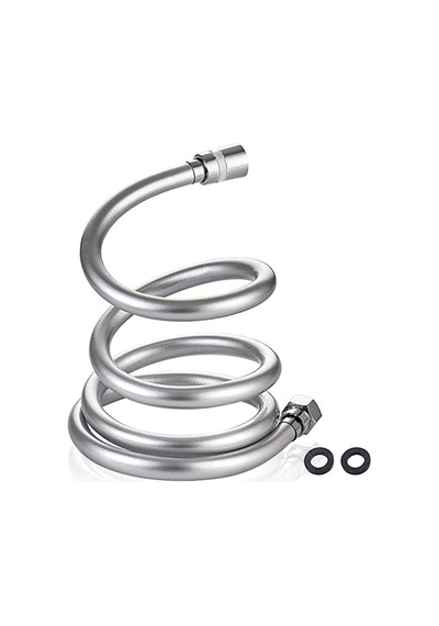 Fusty Gri Paslanmaz Kopmaz Patlamaz Kaliteli Pvc Duş Hortumu - Yüksek Kaliteli Lüx Duş Spirali - Tüm Duş Setleri/duş Başlıkları İle Uyumlu G1/2 - 150cm