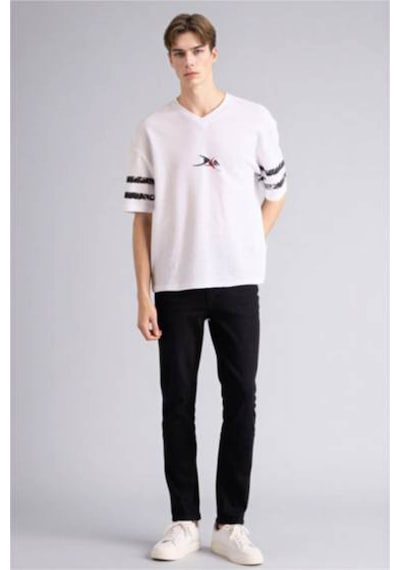 Defacto %100 Pamuk Loose Fit Tişört F8669ax26spwt34 Beyaz-wt34