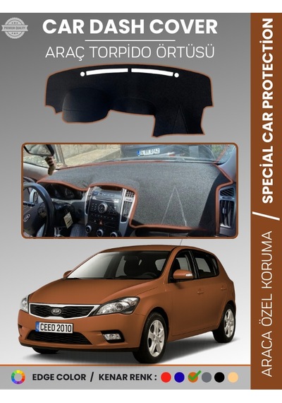 Kia Ceed 2006-2012 Torpido Örtüsü Ön Panel Torpido Koruma Tam Uyum Tam Uyum Kaymaz Kolay Montaj - 928 Stiloto