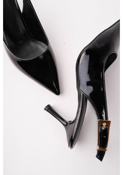 Esatsani Siyah Rugan Sivri Burun 9 Cm Topuklu Ponci Stiletto Kadın Ayakkabı Siyah Rugan Esatsani Siyah Rugan Sivri Burun 9 Cm Topuklu Ponci Stiletto Kadın Ayakkabı Siyah Rugan