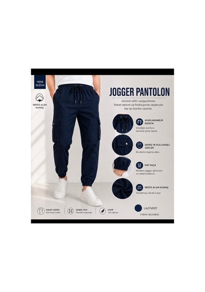 No Brand Jaggır Kargocepli Spor Pantolon Lacivert Lacivert