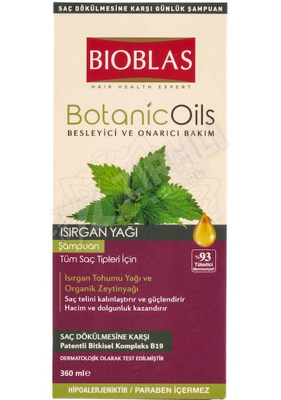 5 Adet Bioblas Botanic Oils Isırgan & İnce Telli Şampuan 360 Ml