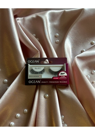 Ocean Asu 817 5d Mink Doğal Görünümlü Şerit Takma Kirpik Tekrar Kullanılabilir Vegan