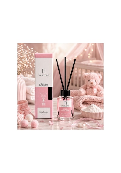 Baby Powder Çubuklu Oda Kokusu 110 Ml Reed Diffuser Kalıcı Ferah Ev Kokusu Pudra