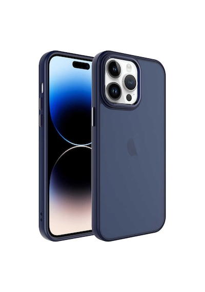 Kilifone - Apple Uyumlu iPhone 14 Pro Max - Kılıf Arkası Buzlu Sert Pc May Kapak - Lacivert