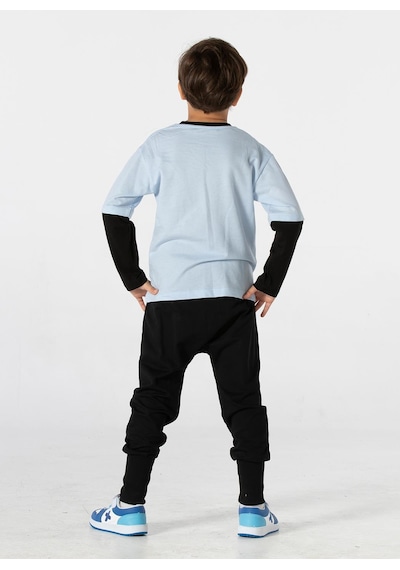 Casabony Skull Pirate Oversize T-Shirt + Baggy Pantolon Takım-Mavi