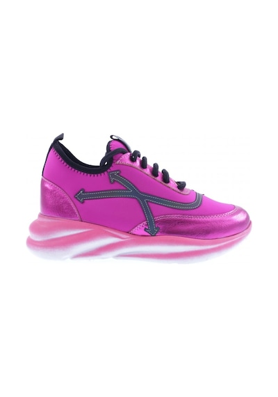 Dgn 311 Kadin Kalin Taban Yazi Detayli Sneakers Ayakkabi Fuşya