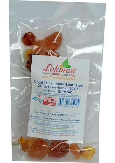 Lokman Doğal Zamkı Arabi Sakızı Arap Zamkı 100 G