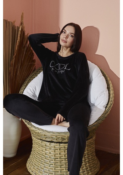 Eliz 8711-4 Kadife Pijama Takım Çok Renkli