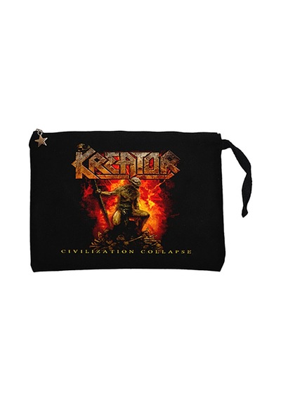 Kreator Civilization Collapse Siyah Clutch Cüzdan / El Çantası Siyah