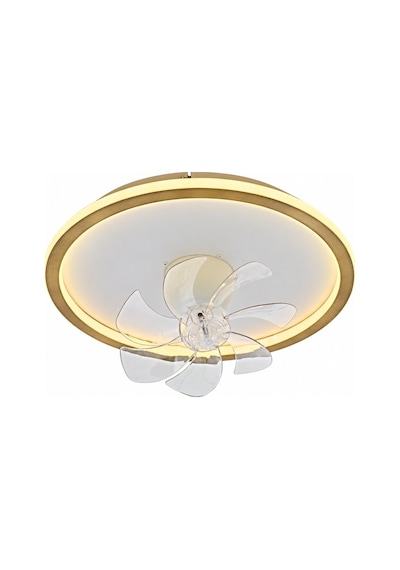 Eskitme Gold Ø50cm İç Dış Işıklı Fanlı 4000k Gün Işığı Avize
