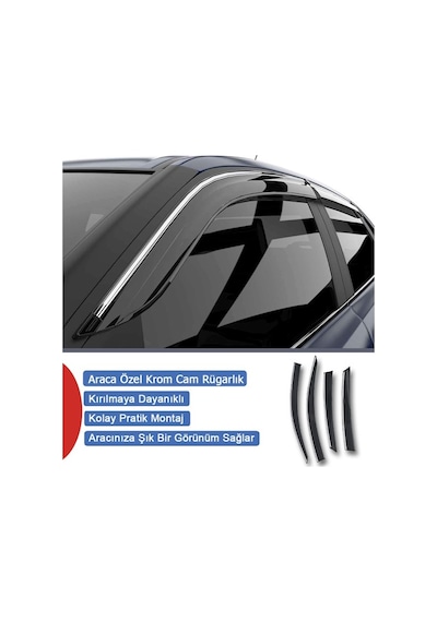 Skoda Octavia 2013 Sonrası Krom Cam Rüzgarlık